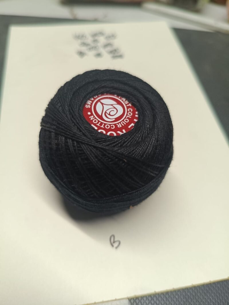 WHITE ROSE 40 no. tatting yarn 20 grams ball shade no. black