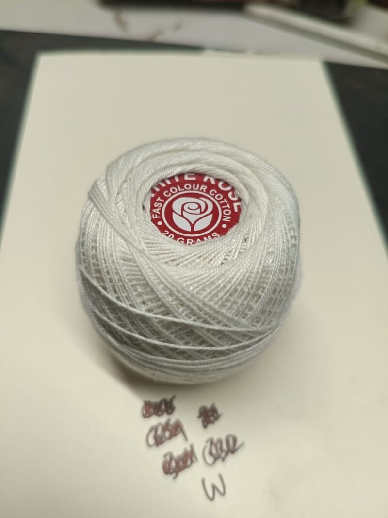 WHITE ROSE 40 no. tatting yarn 20 grams ball shade no. R-white