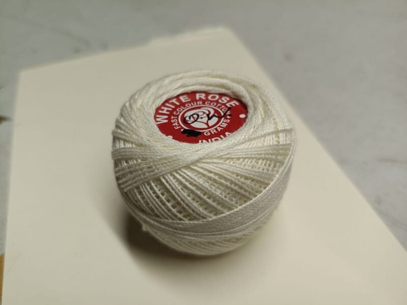 WHITE ROSE 20 no. crochet yarn 20 grams per ball  SHADE NO. R-Off White